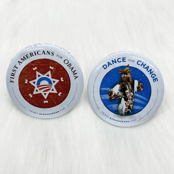 🔮 5/$25 First‎ Americans For Obama & Dance For Change Pins - Picture 1 of 3